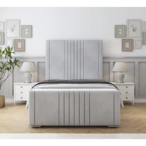 Harrington Bed frame Small Double Ottoman End Open 60' Floor Standing Plush - Emerald